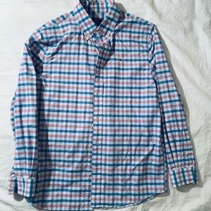 Vineyard Vines Boys M(12-14) Blue/Pink Plaid Shirt